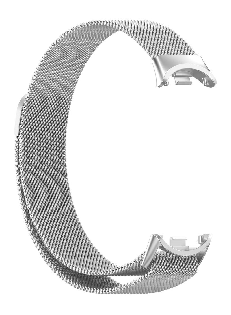 HablTech Milanese Loop Stainless Steel Metal Strap for Xiaomi Mi Band 10 9 8 Bracelet Replacement Watch Band Silver Durable Everyday Wear Accessories - Image 1