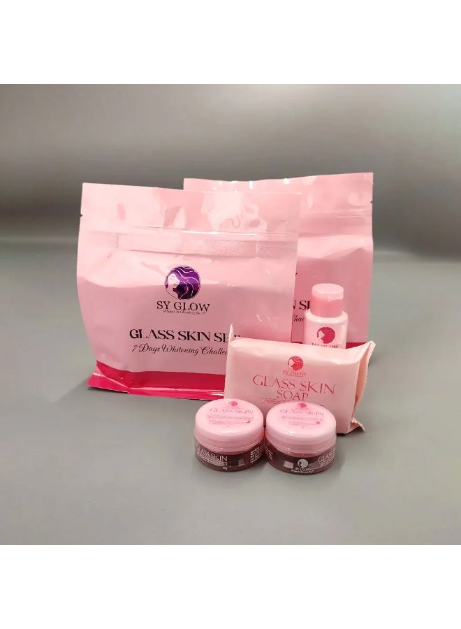 SY Glow Glass Skin Set Complete Beauty Care Kit with Cleansing Soap Facial Cream and Skincare Essentials for Hydrated Smooth Soft Radiant and Glowing Looking Skin - Image 1