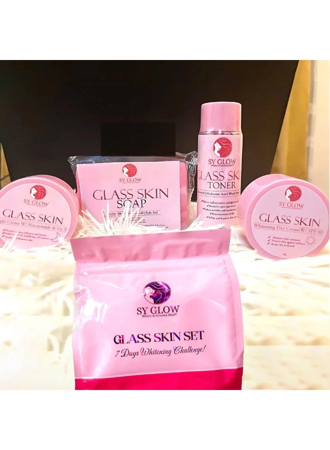 SY Glow Glass Skin Set Complete Beauty Care Kit with Cleansing Soap Facial Cream and Skincare Essentials for Hydrated Smooth Soft Radiant and Glowing Looking Skin - Image 3