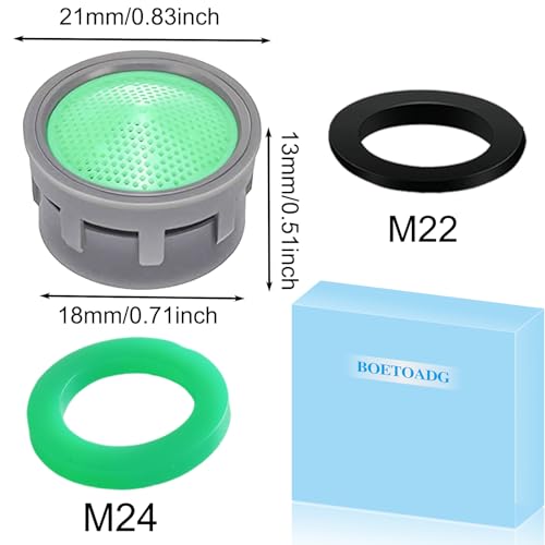 BOETOADG Faucet Aerator, 1.5 GPM Flow Restrictor Plug-In Faucet Aerator Replacement Parts for Bathroom or Kitchen (Green 20 Pieces) - Image 2