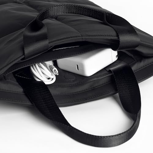 Comfyable حافظة لابتوب مريحة ومبطنة 15 16 بوصة، حقيبة حمل مبطنة مع مقبض، غلاف وسادة متوافق مع ماك بوك إير 15" M4 2025 وماك بوك برو 16" 2024، غلاف مبطن، أسود - Image 4