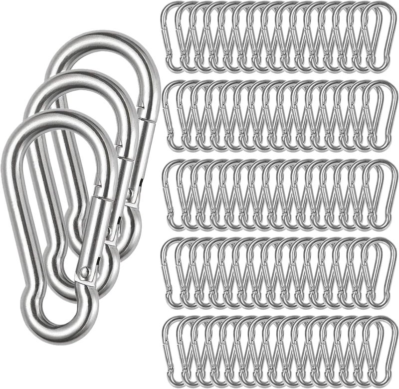 APACALI Spring Snap Hooks M5 M6 M8 M10 Carabiner Heavy Duty Carabiner Clips Galvanized Steel Quick Links Caribiniers Hammocks Hooks for Camping Hiking Outdoor Swing Pet Leash Gym - Image 1
