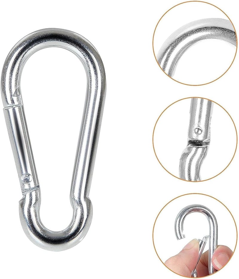 APACALI Spring Snap Hooks M5 M6 M8 M10 Carabiner Heavy Duty Carabiner Clips Galvanized Steel Quick Links Caribiniers Hammocks Hooks for Camping Hiking Outdoor Swing Pet Leash Gym - Image 3