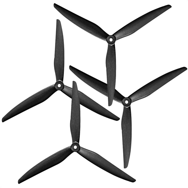 Generic AFOIS Gemfan 1050 Reinforced Glass Fiber Nylon Propellers 10 Inch 3 Blades Props for Cinelifter FPV or Macroquad Drones (Black, 4 pcs - 2 CW, 2 CCW)  - Image 1