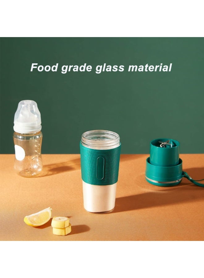 Chabeia Portable Blender, Personal Size Juicer Cup Shakes and Smoothies Travel Mini Mixer with 1200mah USB Rechargeable 3d 6 Blades Handheld Use in Sports Gym Outdoors （Green） - Image 2