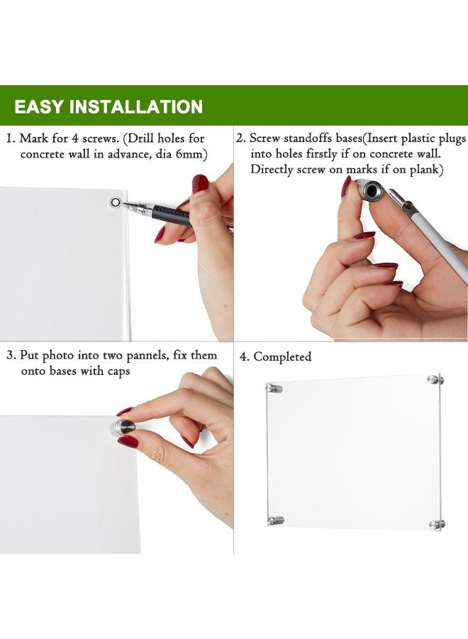 Meetu Acrylic 85x11 Frame Inner 8x10 Picture Frame Wall Mount Photo Frame to Use As Family Picture Frame Baby Photo Frame Document Frame Art Frames Make a Supper Clear Floating Look - Image 3