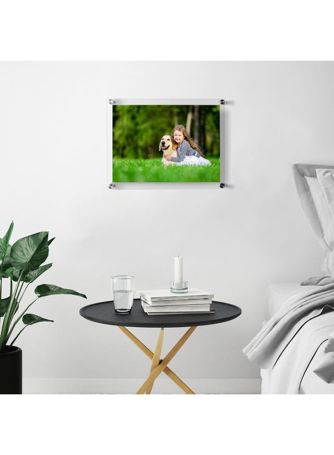 Meetu Acrylic 85x11 Frame Inner 8x10 Picture Frame Wall Mount Photo Frame to Use As Family Picture Frame Baby Photo Frame Document Frame Art Frames Make a Supper Clear Floating Look - Image 2