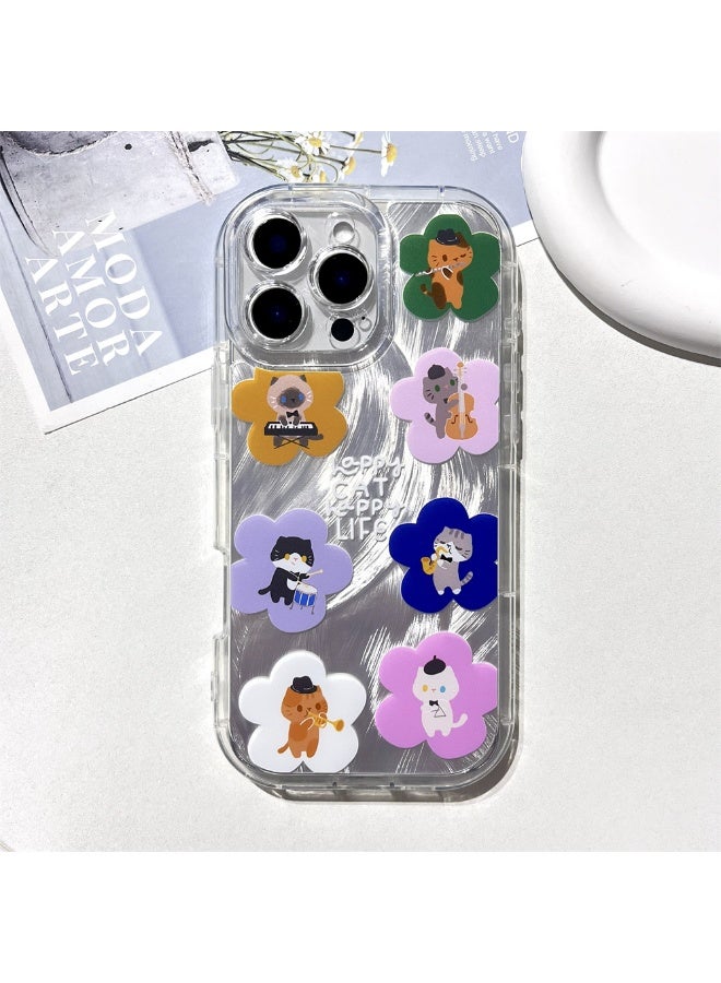 NIBEMINENT Band Cat Protective TPU Case Cover For iPhone 15 Pro Max Clear - Image 1