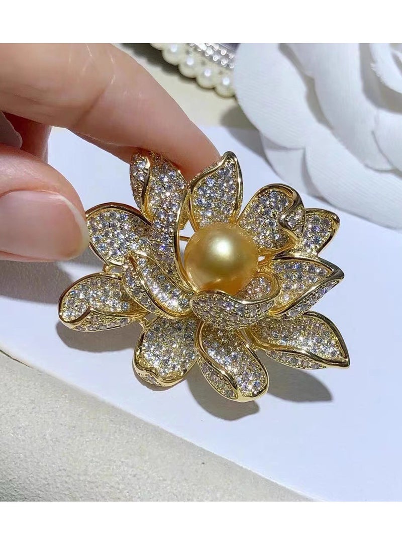 Generic Pearl Lotus Brooch, High-end Small Fragrance Pin,  Fashion Accessories for Women  - Image 1