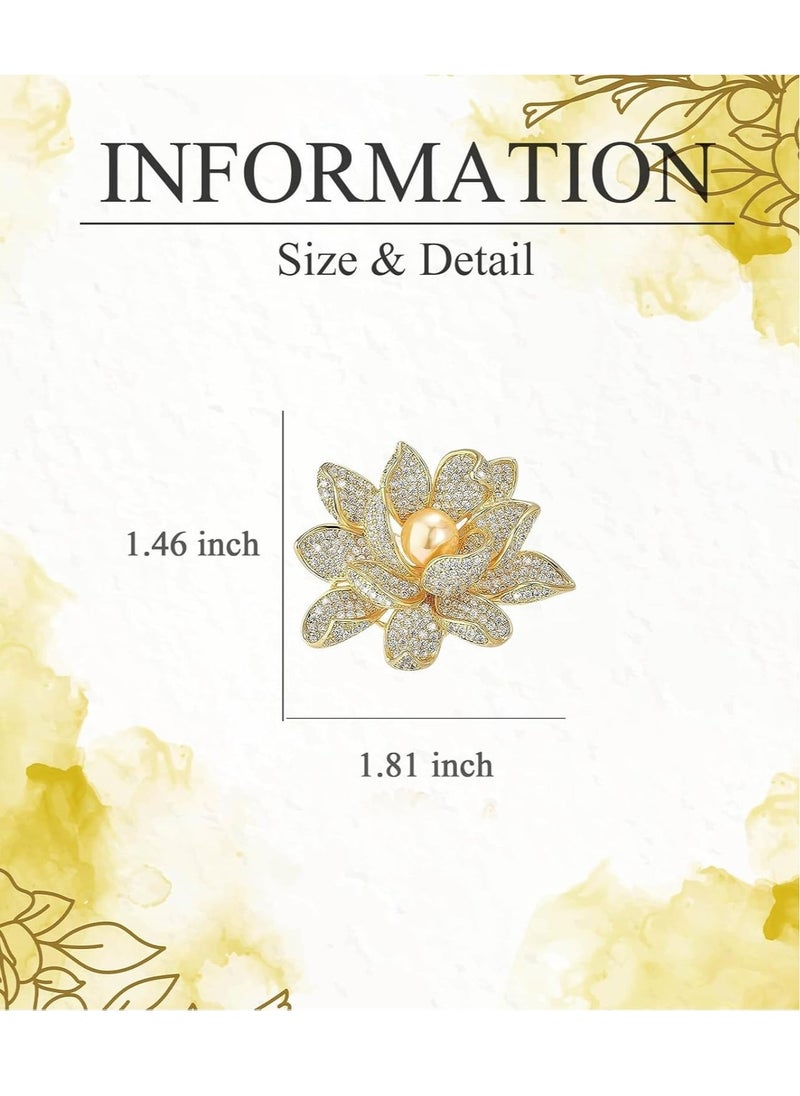 Generic Pearl Lotus Brooch, High-end Small Fragrance Pin,  Fashion Accessories for Women  - Image 5