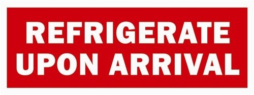 OfficeSmartLabels Refrigerate Upon Arrival Stickers (1.5 x 4 inch, Red - 2400 Labels) Refrigerate Upon Arrival Labels for Perishable Items, Fruits or Freight Forwarding - Image 1