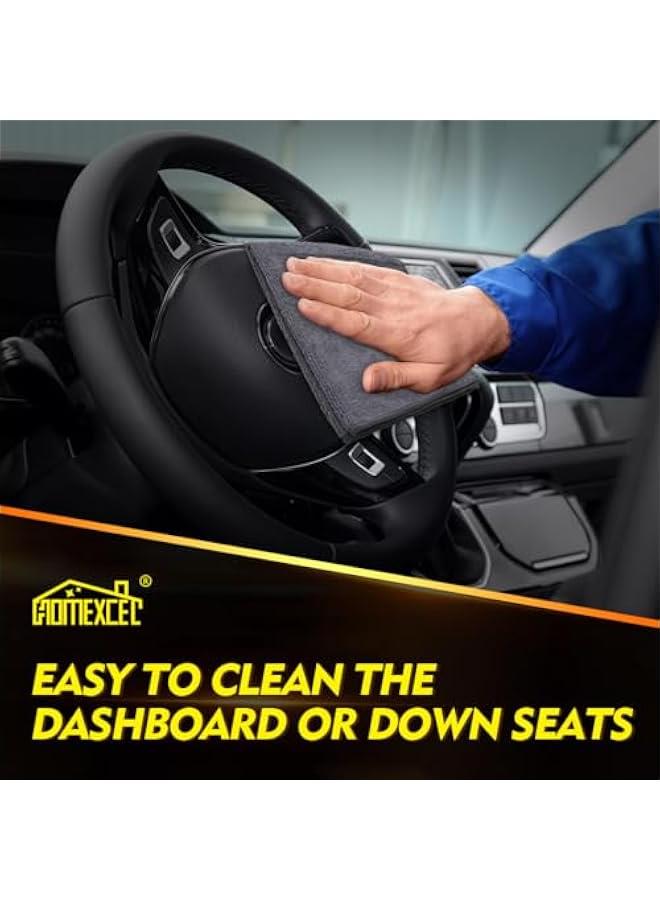 Beauenty Grey Microfiber Cleaning Cloths 12 Pack, 12.5 x 12.5 inch Microfiber Towel for Cars, Ultra Absorbent Car Washing Cloth, Lint Free Streak Free Cleaning Rags for Car, Kitchen, and Window - Image 4