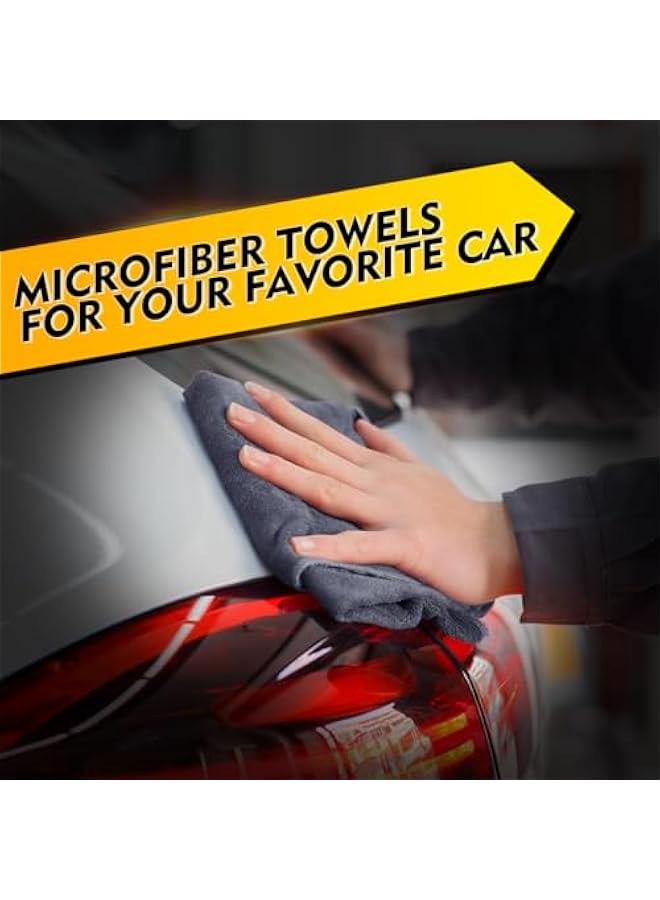 Beauenty Grey Microfiber Cleaning Cloths 12 Pack, 12.5 x 12.5 inch Microfiber Towel for Cars, Ultra Absorbent Car Washing Cloth, Lint Free Streak Free Cleaning Rags for Car, Kitchen, and Window - Image 3