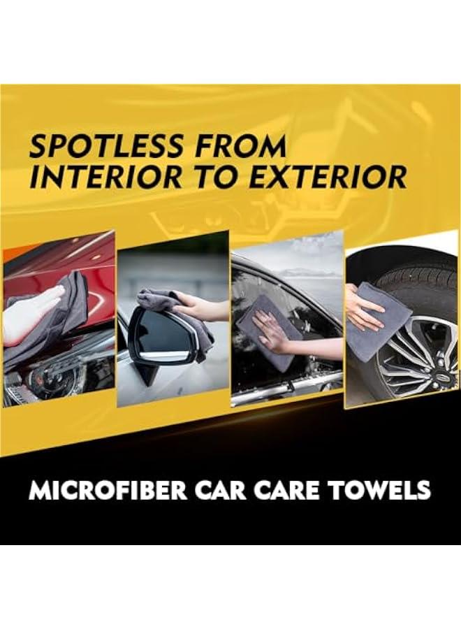 Beauenty Grey Microfiber Cleaning Cloths 12 Pack, 12.5 x 12.5 inch Microfiber Towel for Cars, Ultra Absorbent Car Washing Cloth, Lint Free Streak Free Cleaning Rags for Car, Kitchen, and Window - Image 5