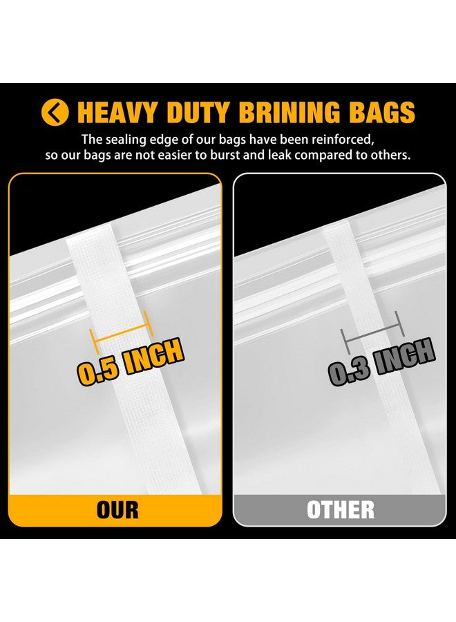 S.CENG Brining Bag for Turkey Under 18lbs, 2 Pack, 21.6''x19.6'', Double Zip-lock Seal Turkey Brine Bags, Thickened Brine Bag with 2 Cotton Strings Hold up 30lbs - Image 3