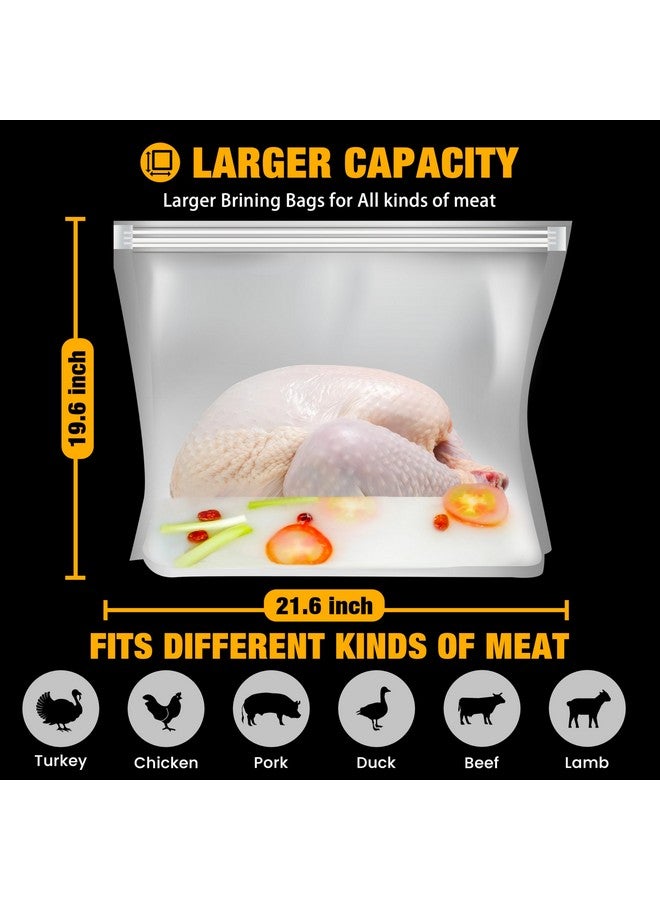 S.CENG Brining Bag for Turkey Under 18lbs, 2 Pack, 21.6''x19.6'', Double Zip-lock Seal Turkey Brine Bags, Thickened Brine Bag with 2 Cotton Strings Hold up 30lbs - Image 4