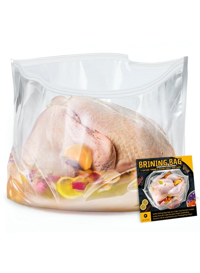 S.CENG Brining Bag for Turkey Under 18lbs, 2 Pack, 21.6''x19.6'', Double Zip-lock Seal Turkey Brine Bags, Thickened Brine Bag with 2 Cotton Strings Hold up 30lbs - Image 1