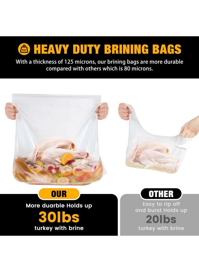 S.CENG Brining Bag for Turkey Under 18lbs, 2 Pack, 21.6''x19.6'', Double Zip-lock Seal Turkey Brine Bags, Thickened Brine Bag with 2 Cotton Strings Hold up 30lbs - Image 5