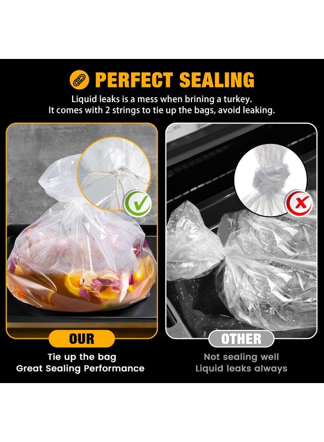 S.CENG Brining Bag for Turkey Under 18lbs, 2 Pack, 21.6''x19.6'', Double Zip-lock Seal Turkey Brine Bags, Thickened Brine Bag with 2 Cotton Strings Hold up 30lbs - Image 2
