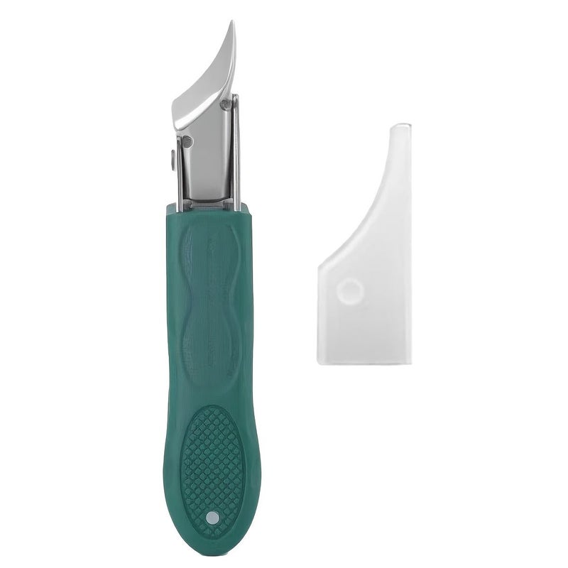 Angled Tip Green Ingrown Nail Clipper with Anti Splash Nipper and Wide Opening Scissors for Thick Nails Protective Cap Included - Image 1