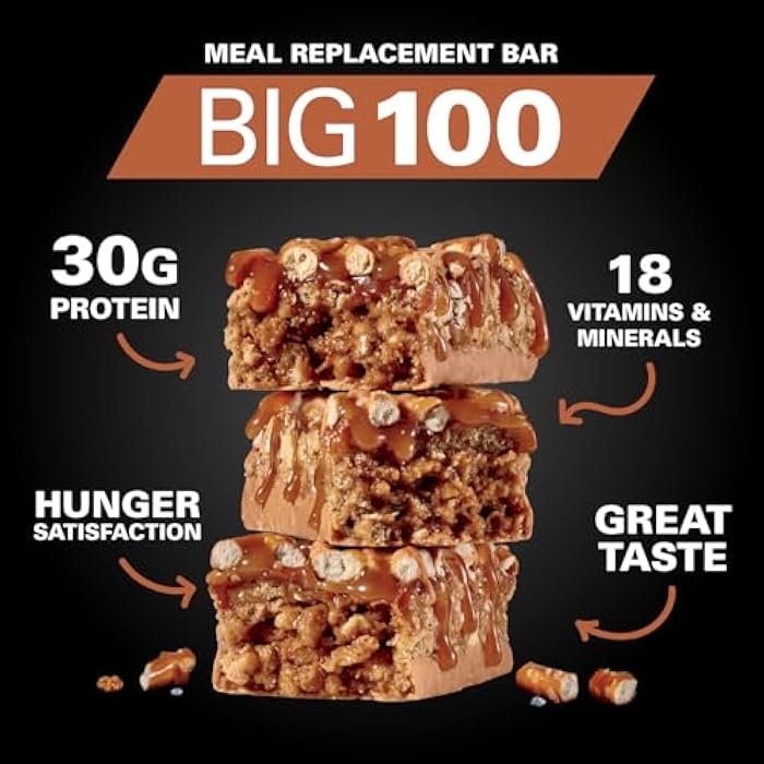 MET-Rx Big 100 Colossal Protein Bars, Great as Healthy Meal Replacement, Snack, and Help Support Energy, Peanut Butter Pretzel, With Vitamin A, Vitamin C, and Zinc, 100 g, (Pack of 9) - Image 3