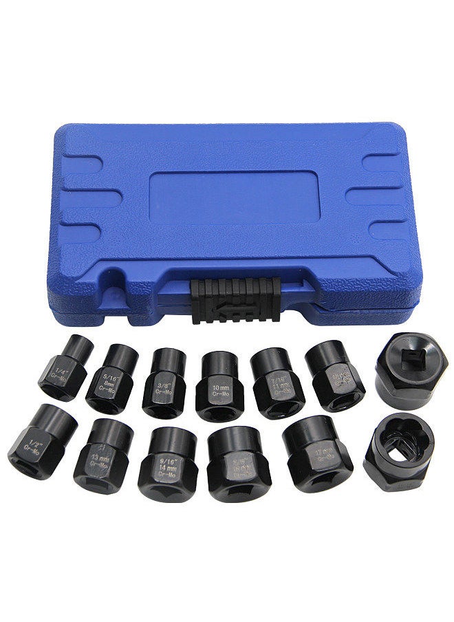 Generic - 13PCS Impact Bolt & Nut Remover Set Bolt Extractor Removal Tool Set with Storage Box - Image 1