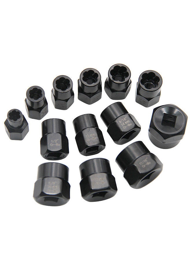 Generic - 13PCS Impact Bolt & Nut Remover Set Bolt Extractor Removal Tool Set with Storage Box - Image 1