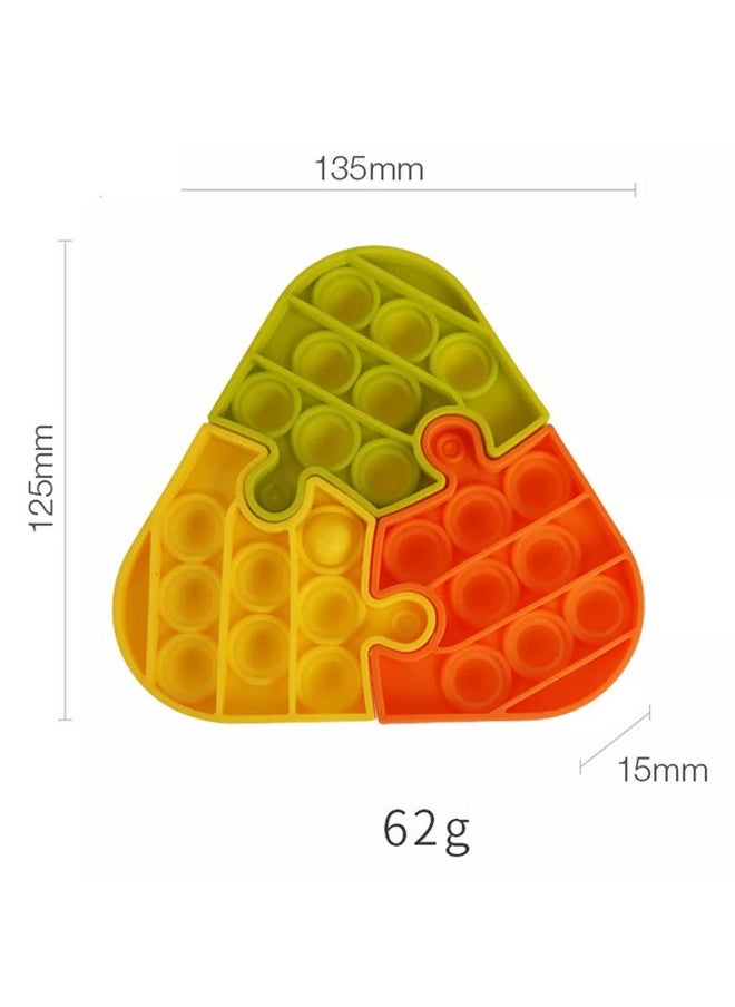 Wishkey - WISHKEY Soft Silicone Circle & Triangle Shaped Colorful Rainbow Push Pop It Bubble Sensory Fidget Stress Relief Anti-Anxiety Satisfying Relaxing Toy for Kids and Adults (Pack of 2, Multicolor) - Image 1