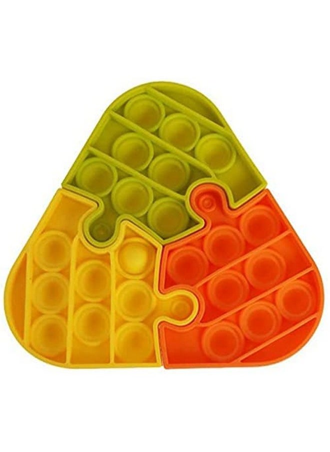 Wishkey - WISHKEY Soft Silicone Circle & Triangle Shaped Colorful Rainbow Push Pop It Bubble Sensory Fidget Stress Relief Anti-Anxiety Satisfying Relaxing Toy for Kids and Adults (Pack of 2, Multicolor) - Image 1