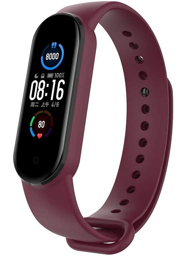 INEFABLE أحزمة ساعة INEFABLE Mi SmartWatch 5 و 6 الأصلية لساعة Mi Band M5 و M6 حزام ساعة سيليكون ناعم قابل للتعديل - أسود-أزرق-نبيذي-رمادي فاتح-أخضر فاتح (عبوة من 5) - Image 4