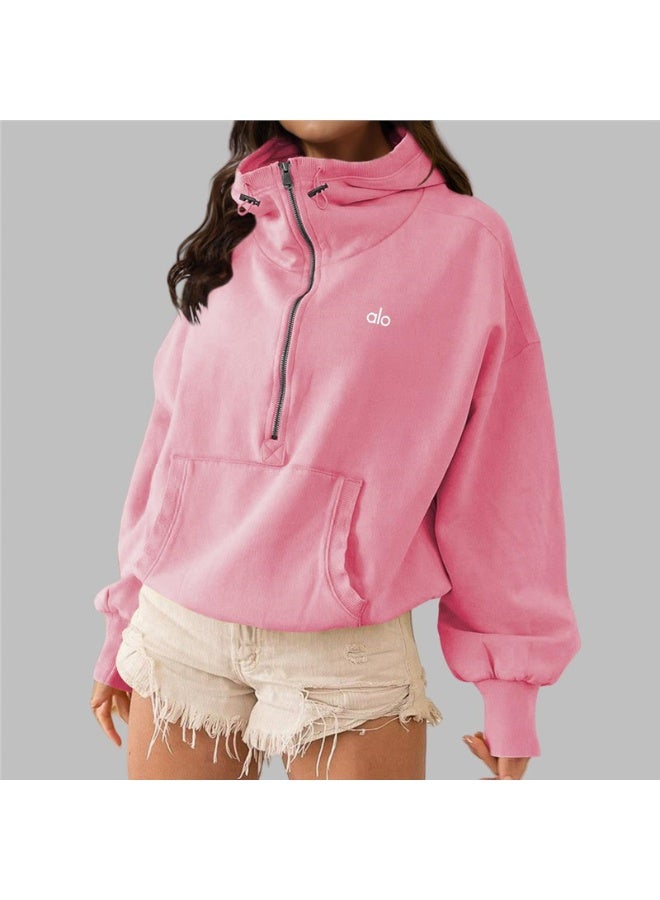 ألو يوغا ألو سترة رياضية بغطاء رأس من القطن لليوغا الأمريكية - Image 1