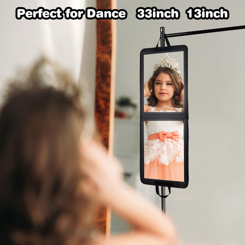 LPHUMEX Foldable Full Length Dance Mirror â€“ 33â€ Portable Shatterproof Hanging Mirror, Folding Full Length Travel Mirror for Dancing, Camping, Dance Competition Must Haves - Image 3