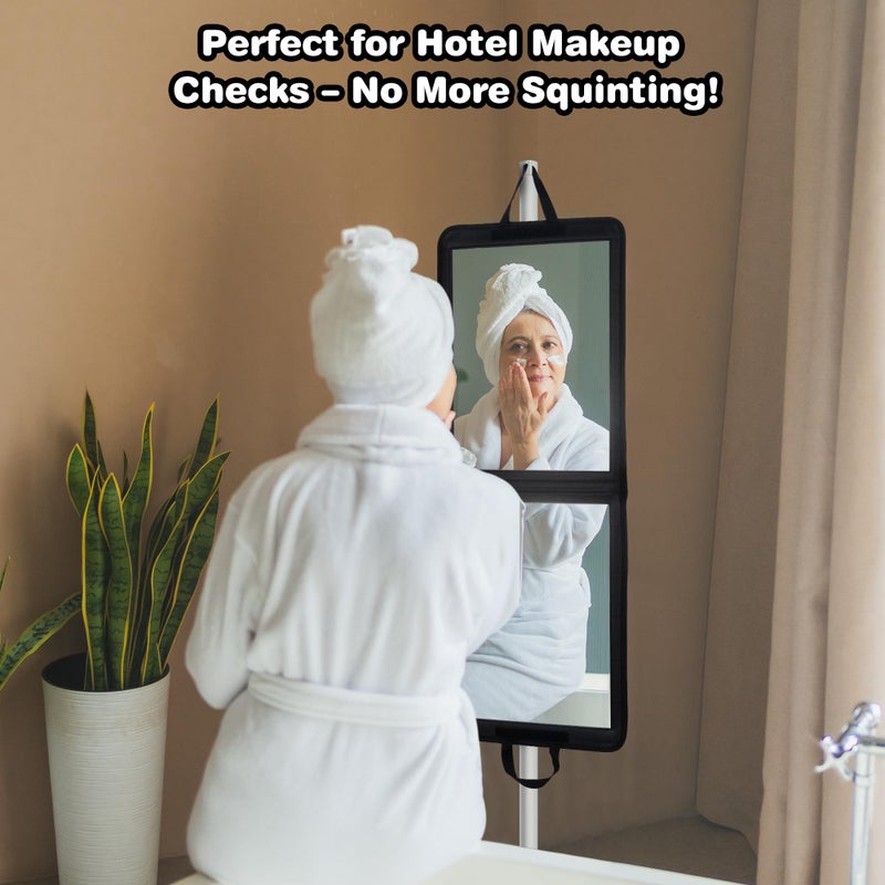LPHUMEX Foldable Full Length Dance Mirror â€“ 33â€ Portable Shatterproof Hanging Mirror, Folding Full Length Travel Mirror for Dancing, Camping, Dance Competition Must Haves - Image 4