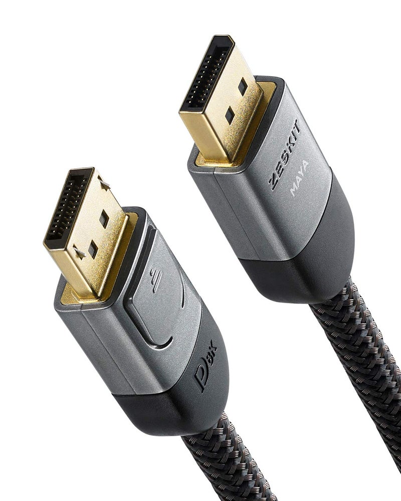 Zeskit Maya Certified DP 1.4 Cable, 4K 120Hz 8K 60Hz 1440p 144Hz 240Hz HDR 32.4Gpbs HBR3 (6.5ft, Braided Jacket) - Image 2
