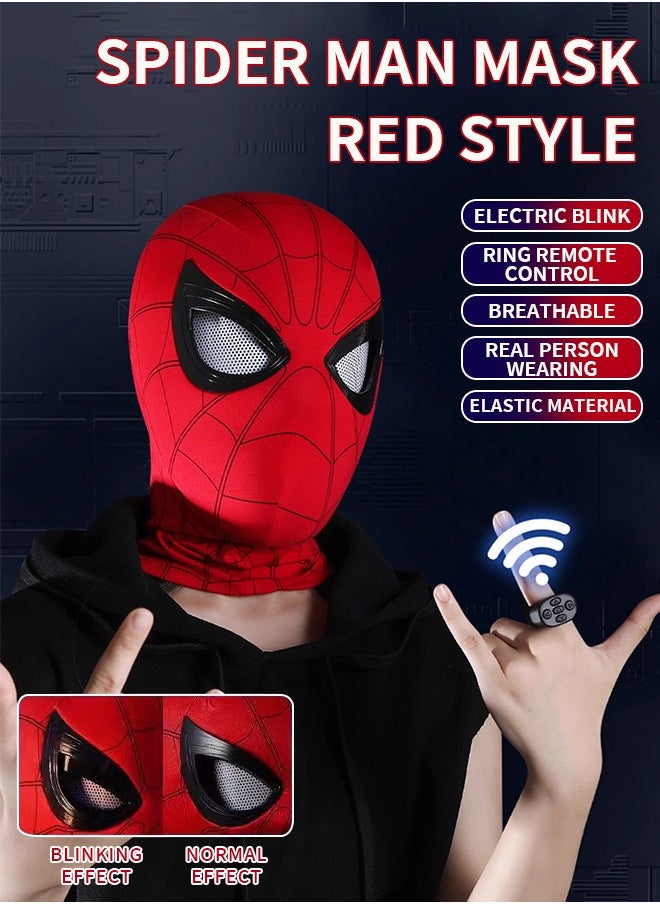 Healife Spider-Man mask, ultra-high restoration, with ring remote control that can be opened and closed with electric bright eyes - red light, superhero Spider-Man helmet mask  - Image 1