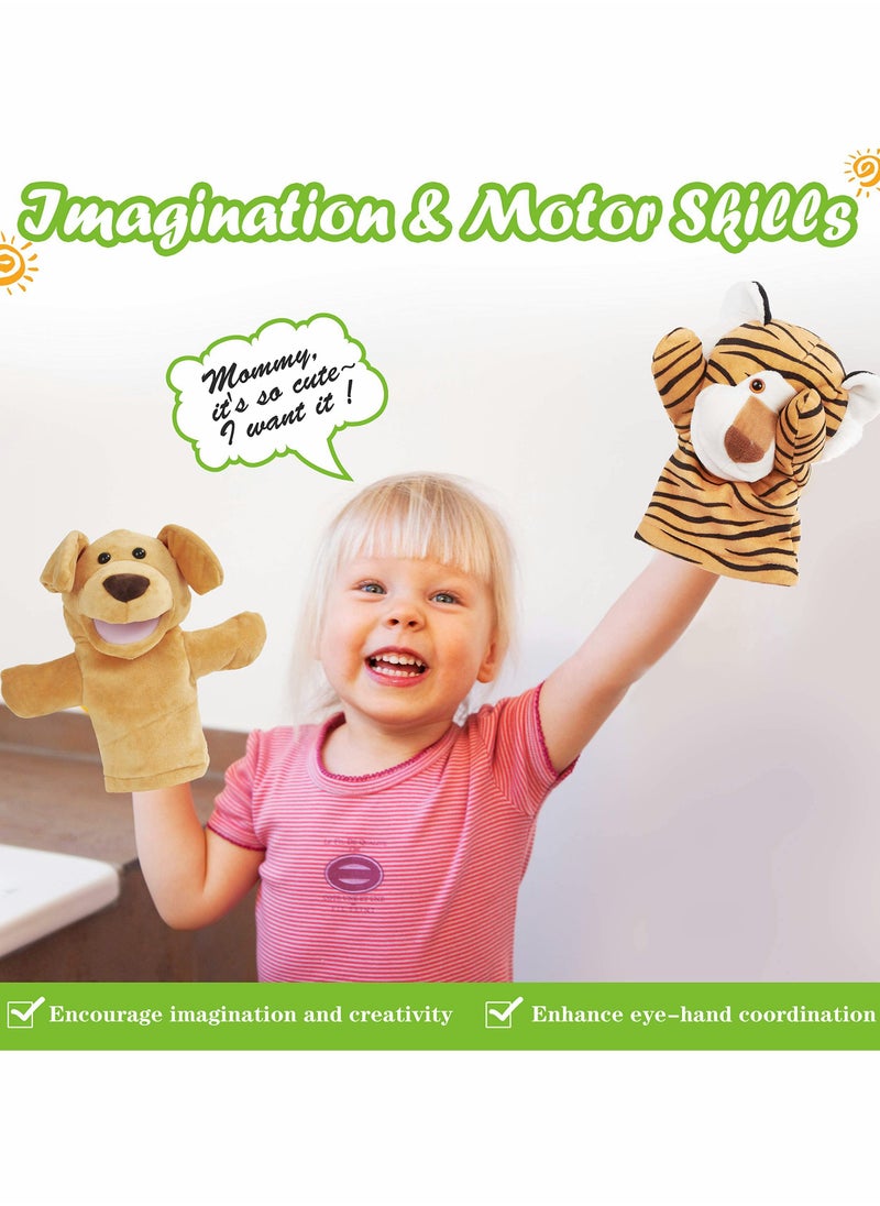 Hand Puppet Toys Plush Tiger Stuffed Hand Puppets Animals Soft Lovely Wildlife Toy Doll Funny Developing Intelligence Birthday for Kids Toddler Adults Babies  - Image 2