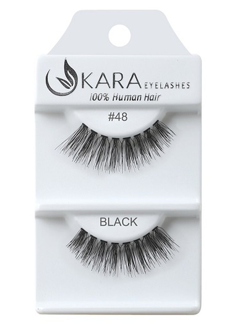 Kara Beauty Eyelashes Human HAIR Black # 48 - Image 1