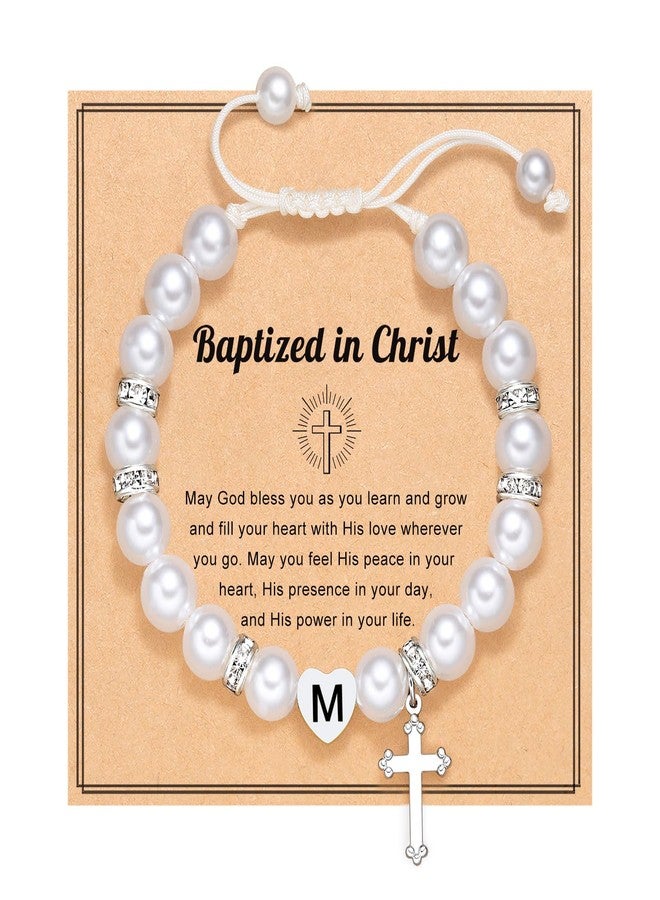 UNGENT THEM Baptism Gifts for Girl, Catholic Christening Religious Christian Easter Gifts Cross Bracelet for Girls Goddaughter - Image 1