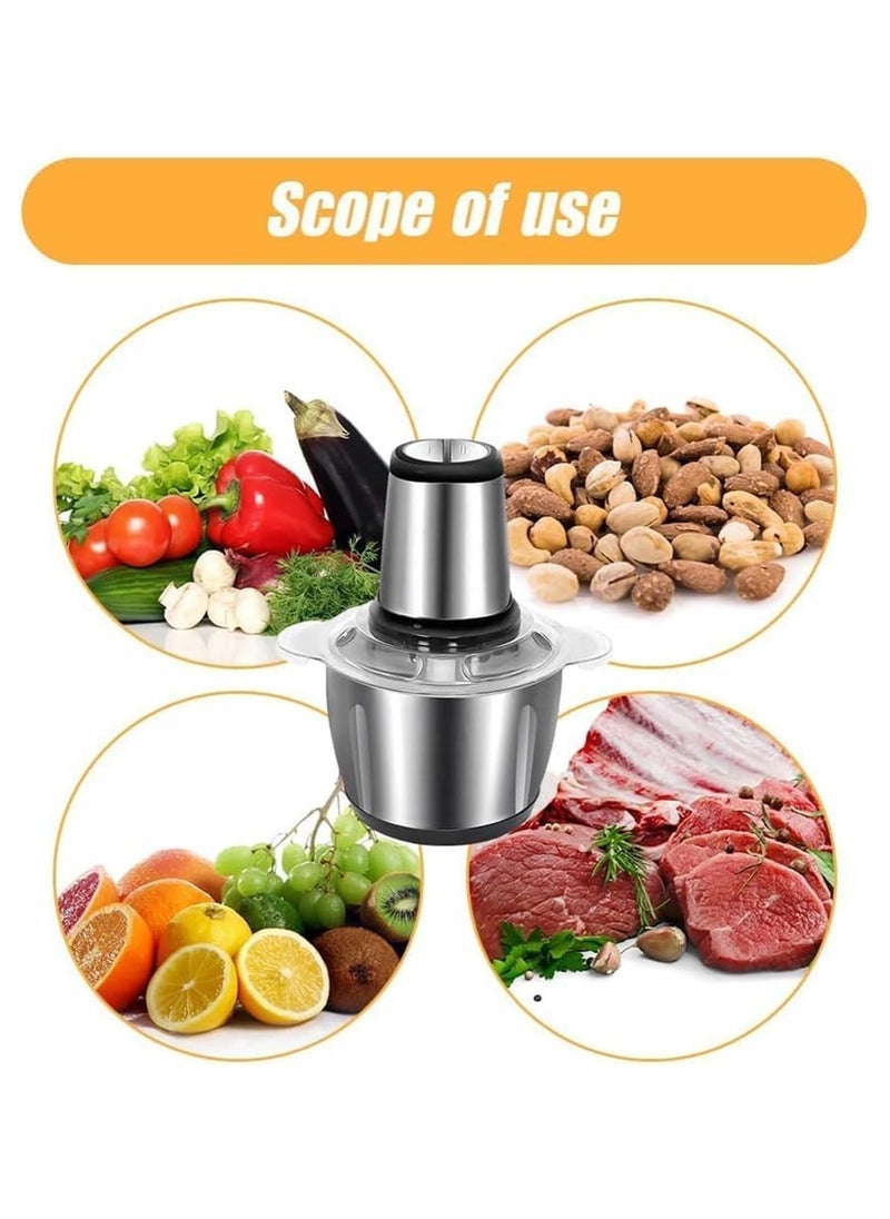 ELTRAZONE Multifunctional Stainless Steel Meat Grinder,3l Electric Food Chopper Stainless Steel Processor Meat Grinder Mixer,300w Meat Grinder,Electric Meat Mincer Machine,electric Food Chopper (Green) - Image 4