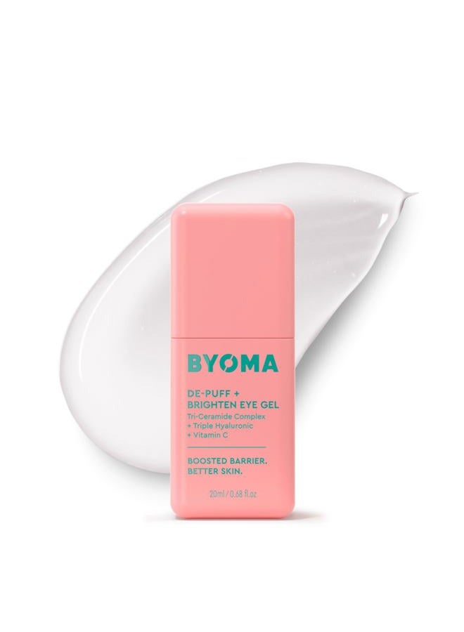 BYOMA جل العين بيوما لتقليل الانتفاخ + تفتيح - كريم جل خفيف للعين للهالات السوداء، الانتفاخات والتجاعيد - كريم تحت العين مع حمض الهيالورونيك وفيتامين C - عناية بالبشرة لإصلاح الحاجز - 0.68 أونصة سائلة - Image 1