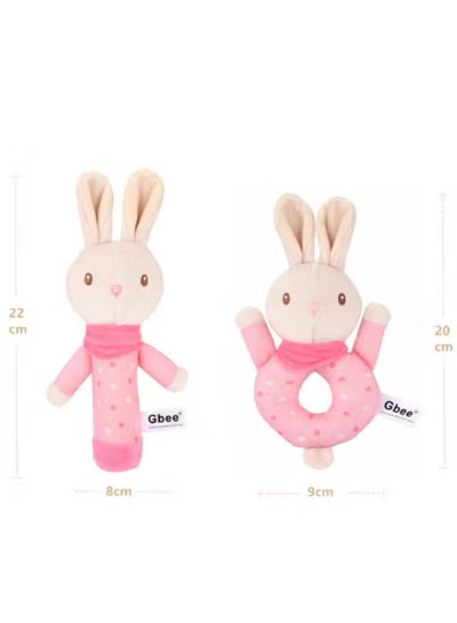 جبيه طقم ألعاب خشخيشات من القطن العضوي مصنوع من مواد عالية الجودة للأطفال، ألعاب تعليمية للأطفال الرضع - Image 3