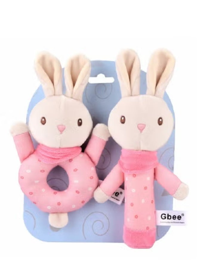 جبيه طقم ألعاب خشخيشات من القطن العضوي مصنوع من مواد عالية الجودة للأطفال، ألعاب تعليمية للأطفال الرضع - Image 1