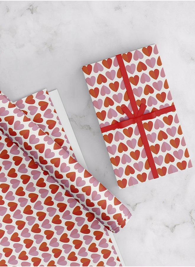 Share the Love Hearts Wrapping Paper – Luxurious Premium Finish, Eco-Friendly, 4 Sheets (50x70 cm) for Romantic Gift Wrapping  - Image 1