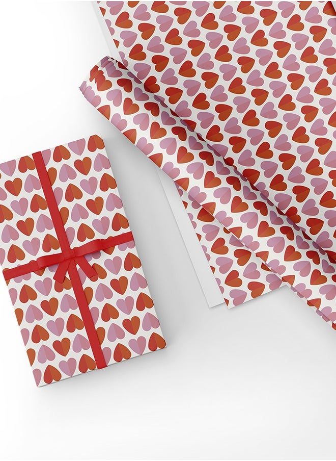 Share the Love Hearts Wrapping Paper – Luxurious Premium Finish, Eco-Friendly, 4 Sheets (50x70 cm) for Romantic Gift Wrapping  - Image 3