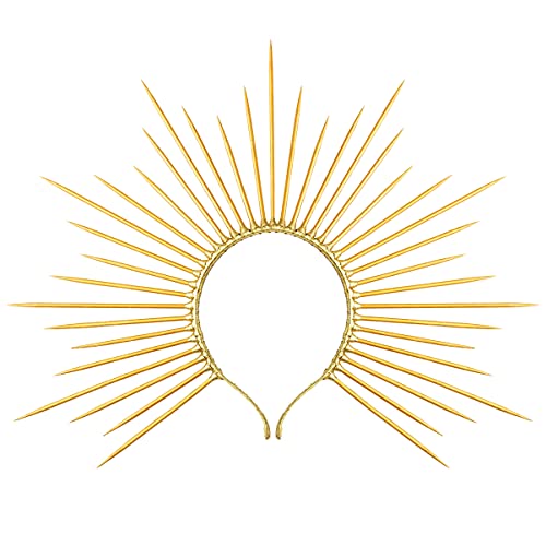 Fantherin Mary Halo Crown Headband Spiked Halo Crown Sunburst Greek Goddess Headpiece for Cosplay Halloween Costume Party - Image 2
