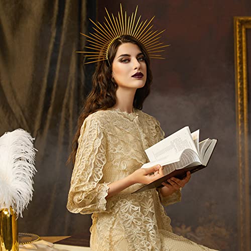 Fantherin Mary Halo Crown Headband Spiked Halo Crown Sunburst Greek Goddess Headpiece for Cosplay Halloween Costume Party - Image 5