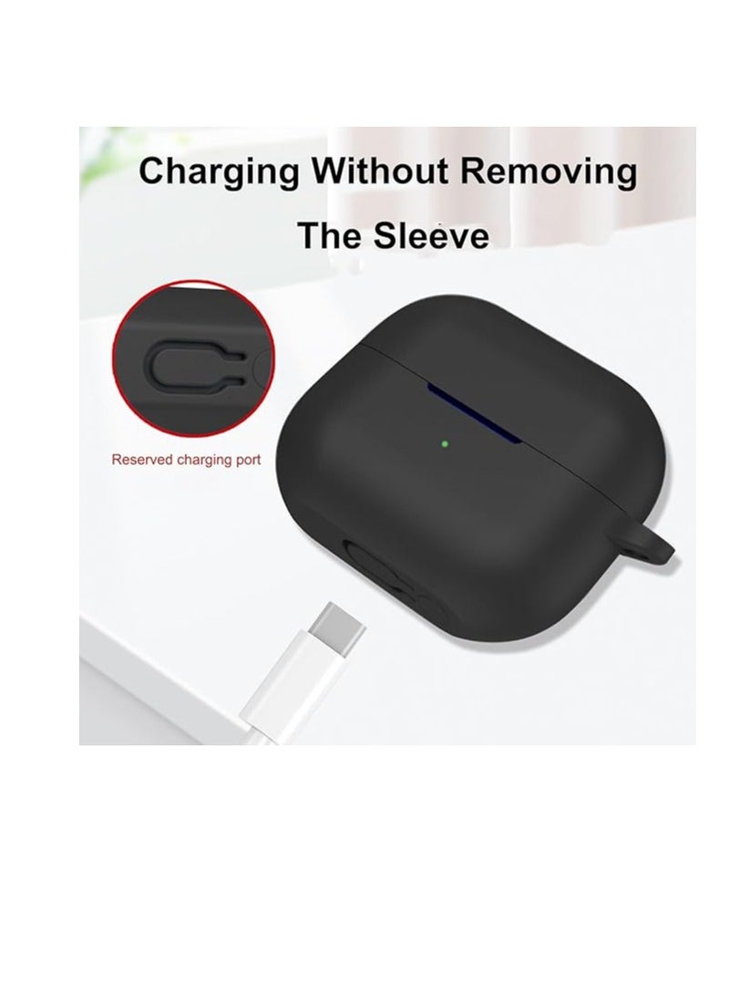 Case for Samsung Galaxy Buds 3 Pro/Buds 3 Cover,Flexible Silicone Case for Samsung Galaxy Buds 3 Pro/Buds 3 (2024)-Black - Image 2