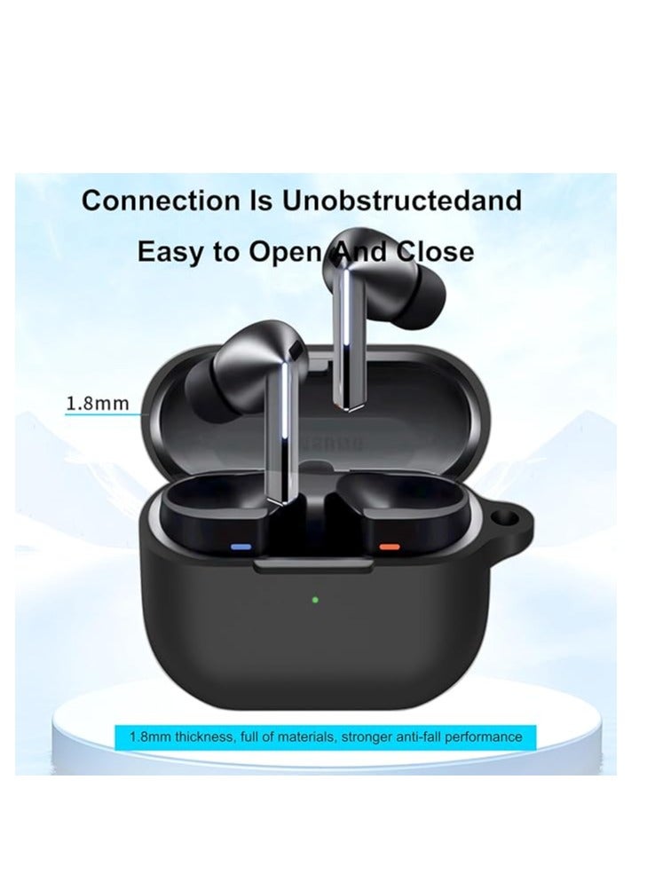 حافظة لهاتف Samsung Galaxy Buds 3 Pro/Buds 3، حافظة سيليكون مرنة لهاتف Samsung Galaxy Buds 3 Pro/Buds 3 (2024)- أسود - Image 4