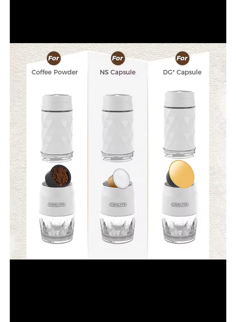 ماكينة صنع قهوة الإسبريسو - ماكينة صنع قهوة يدوية صغيرة محمولة بسعة كوب واحد، يمكنها صنع رغوة الحليب، متوافقة مع القهوة المطحونة أو الكبسولات - Image 2