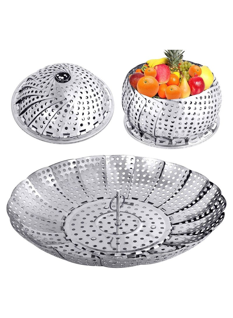 SOSEKO Veggie Vegetable Steamer Basket Folding Steaming Basket Metal Stainless Steel Basket - Image 1